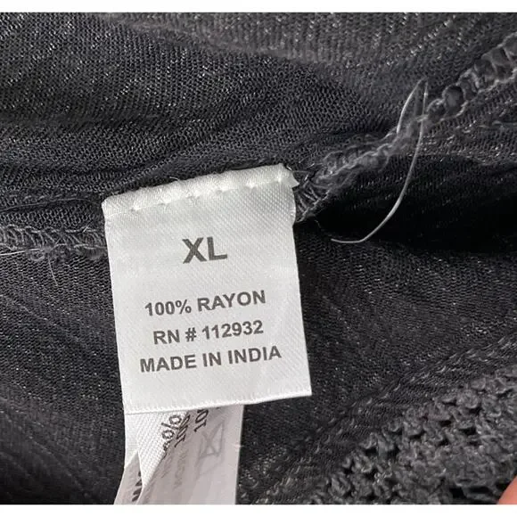 Beach by Exist Gauze Cover Up Dress Size XL Black Whimsigoth Hoodie Tunic Grunge - Picture 8 of 11